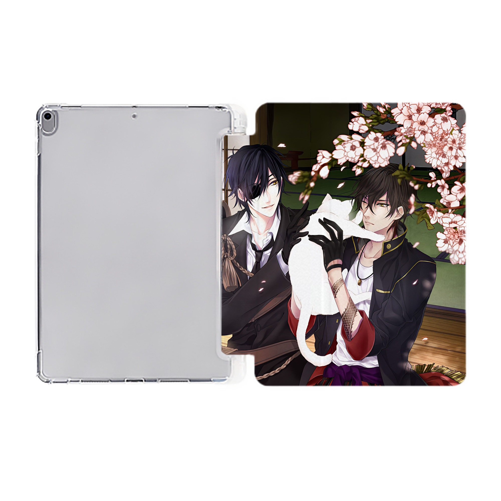 （画像用） 刀剣乱舞 Touken Ranbu IPad ケース ペン収納付き 三つ折りスタンド PUレザー×シリコン 対応機種9.5/10.5/10.9インチ